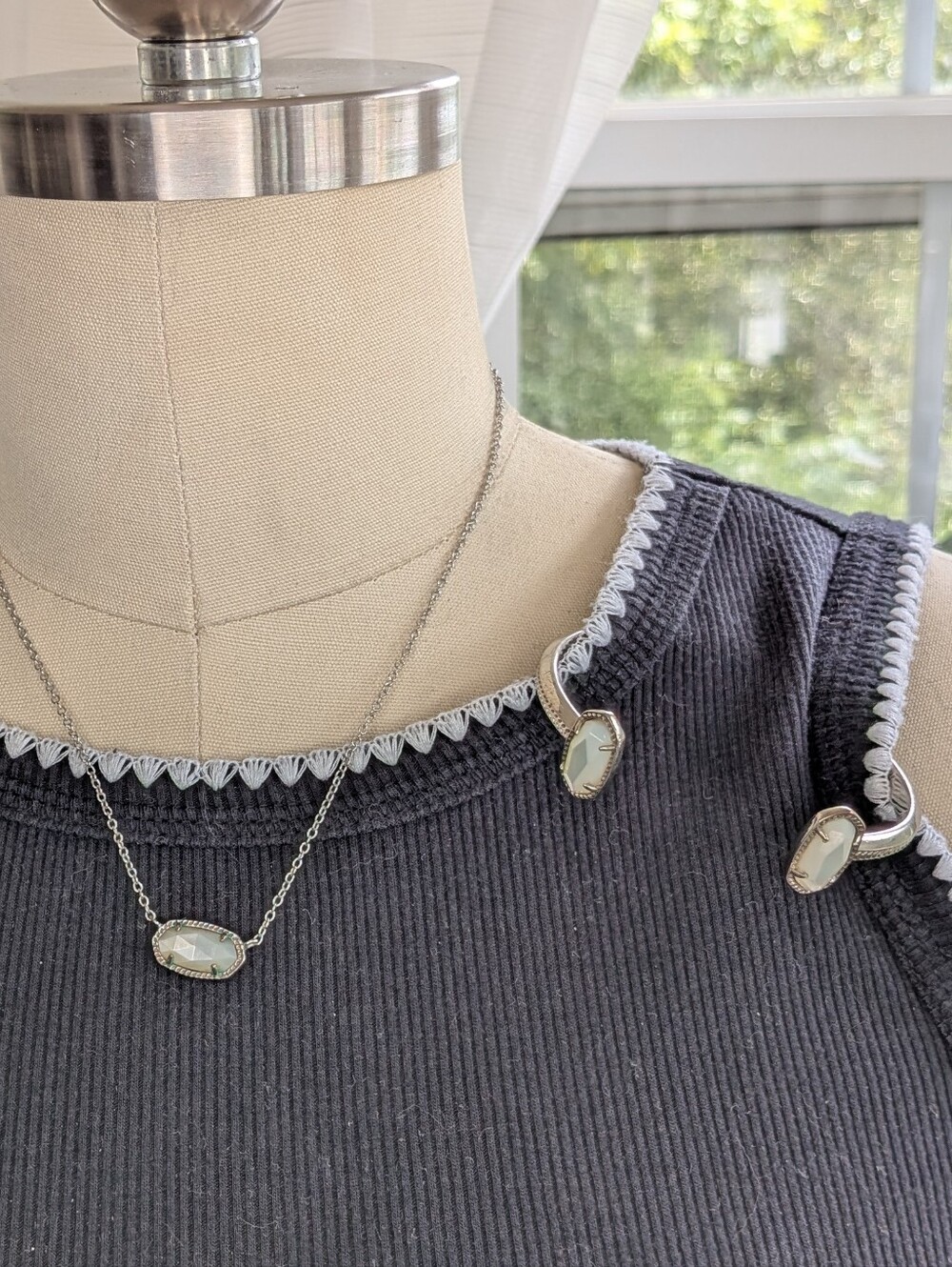 Kendra Scott Silver Elisa Pendant Necklace & Matching Bracelet Set